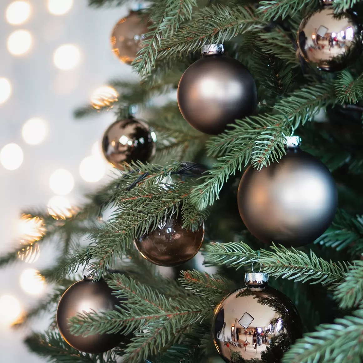 It's all about Christmas Christmas Baubles By Colour | Glass Christmas Baubles-Stylish Hazel Brown Bauble Set 44 Pieces In A Handy Box
