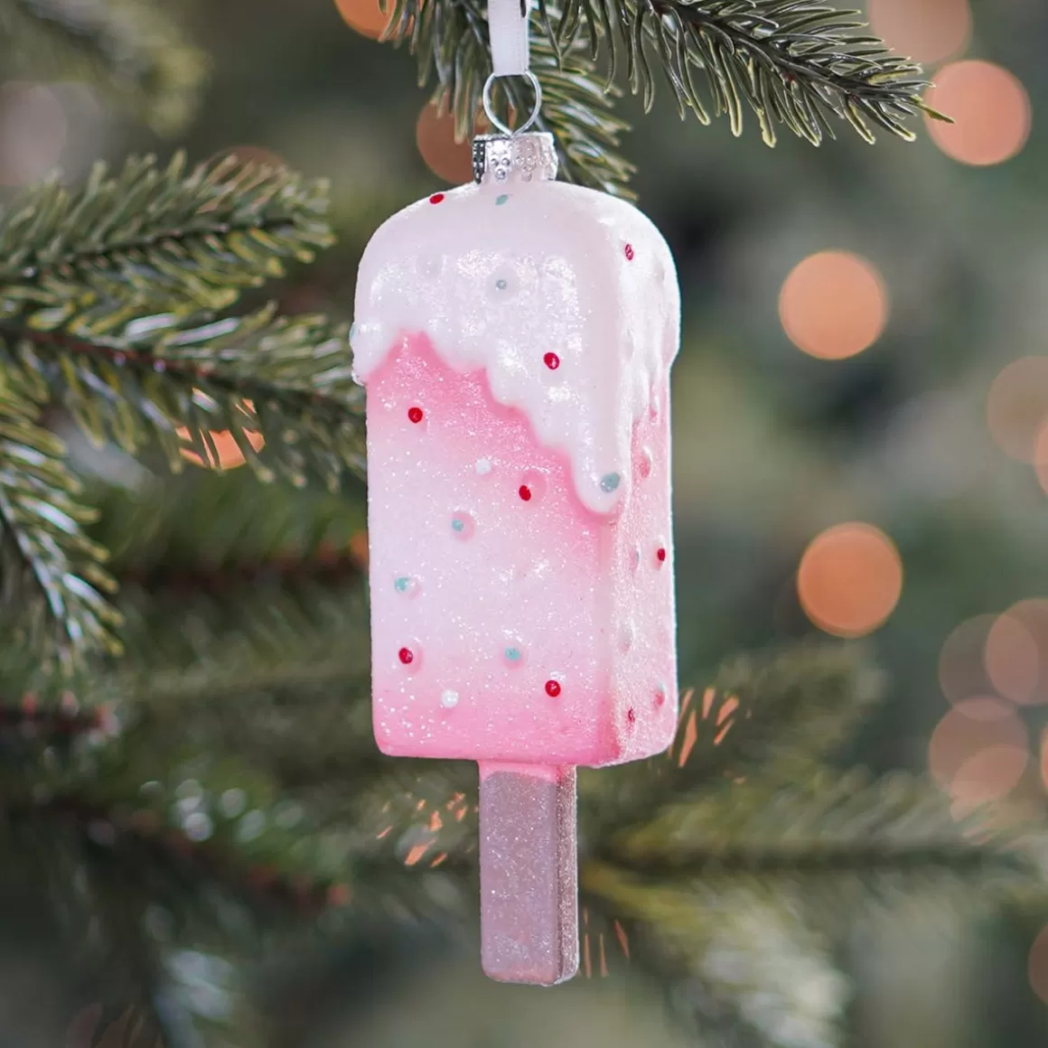 It's all about Christmas Christmas Ornaments-Sweet Treat Lolly Christmas Ornament | Shatterproof | Pink | 14cm