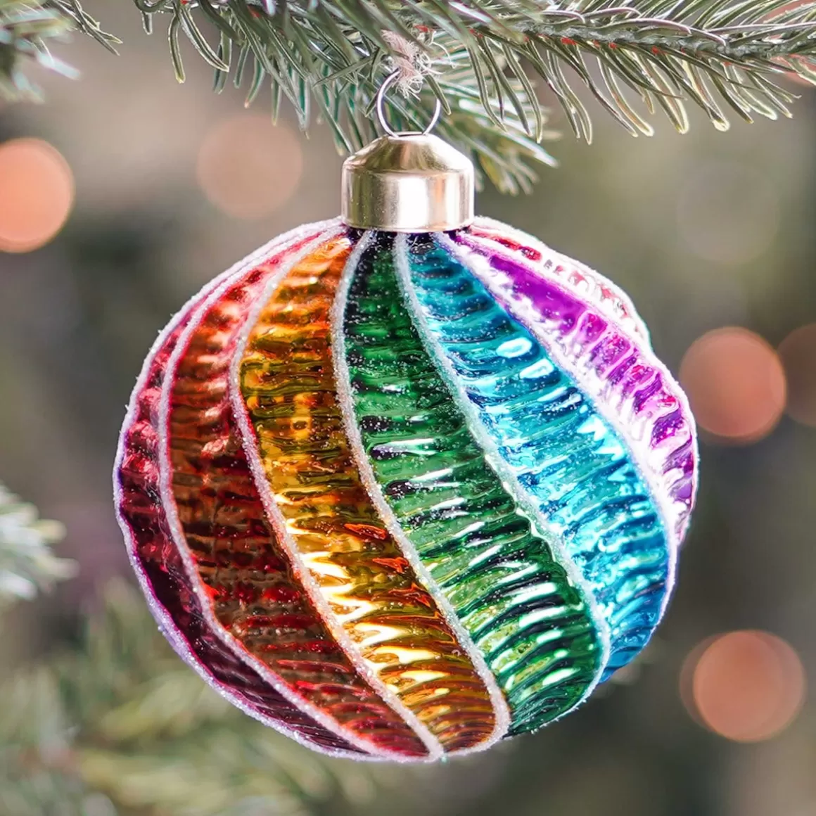 It's all about Christmas Extraordinary Baubles | Christmas Baubles By Colour-Swirl Luxury Christmas Bauble | Glass | Multi | 8cm