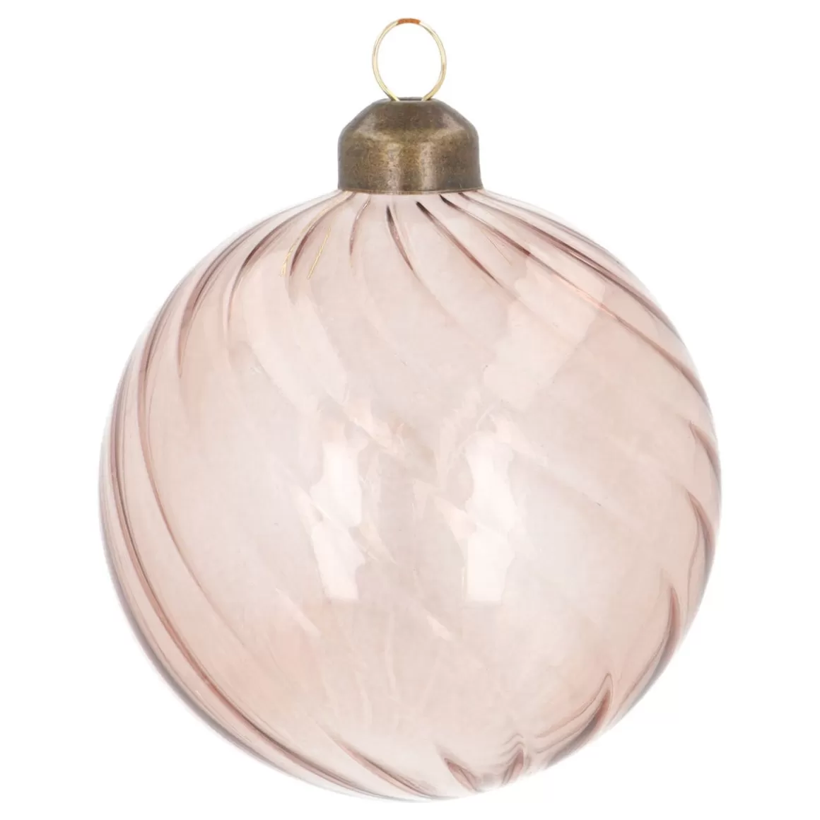 It's all about Christmas Christmas Baubles By Colour | Luxury Christmas Baubles-Taupe Christmas Bauble With Elegant Swirls