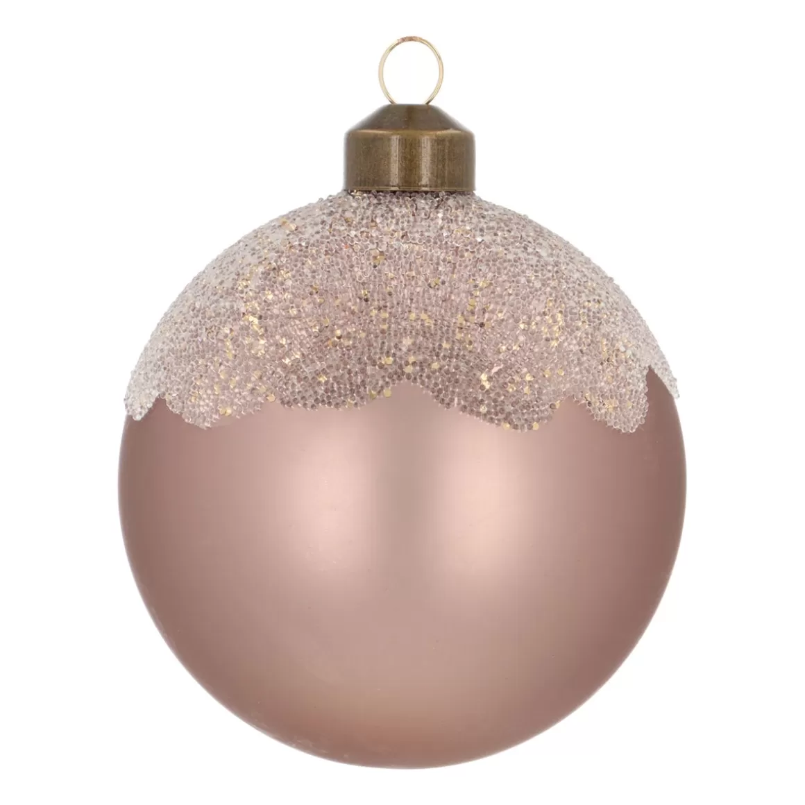 It's all about Christmas Christmastree Decorations Glass | Extraordinary Baubles-Taupe Christmas Bauble With Matte Finish And Glitters