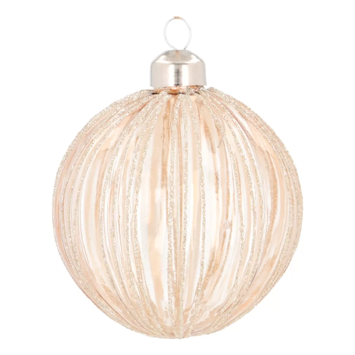 It's all about Christmas Christmastree Decorations Glass-Taupe Christmas Bauble With Refined Relief