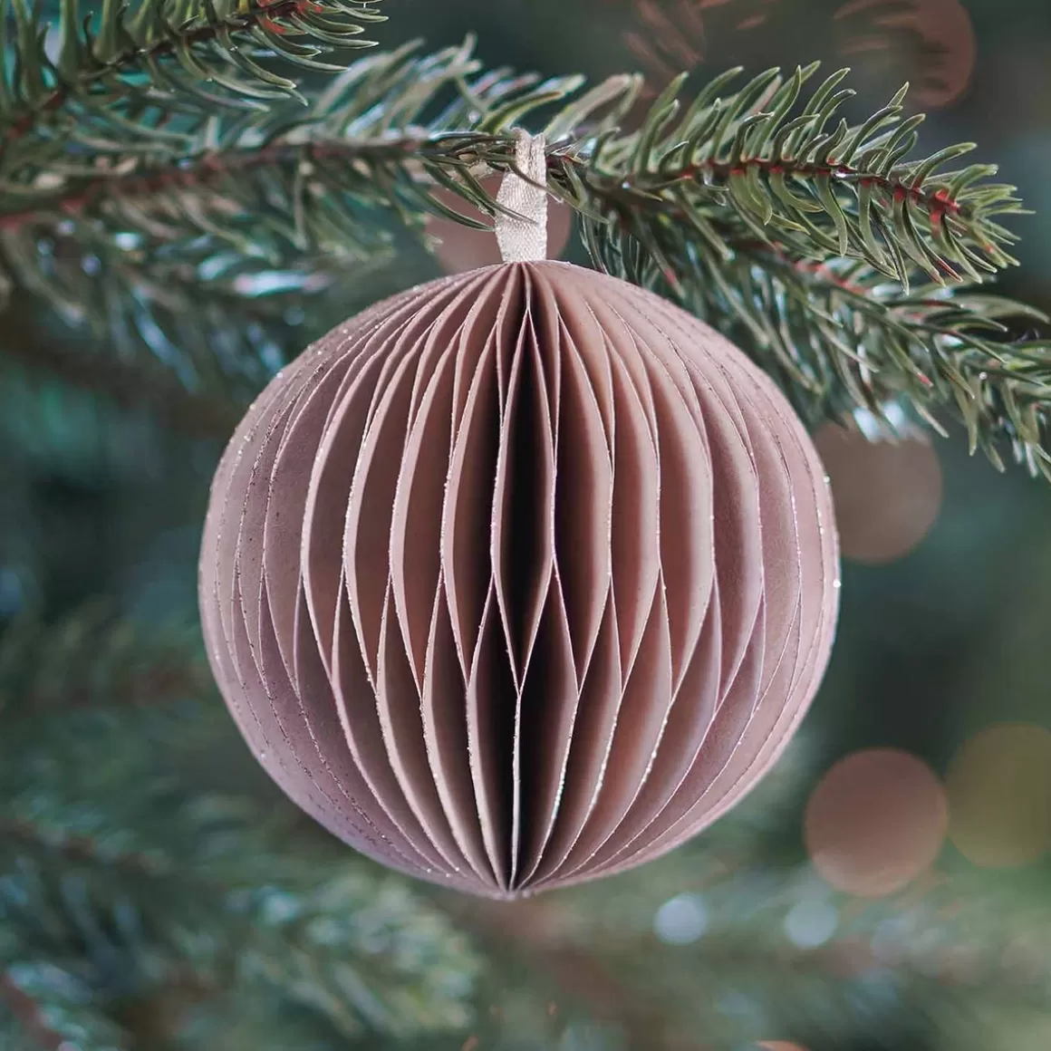 It's all about Christmas Paper Christmas Baubles | Christmas Baubles By Colour-Taupe Paper Christmas Bauble 8 Cm