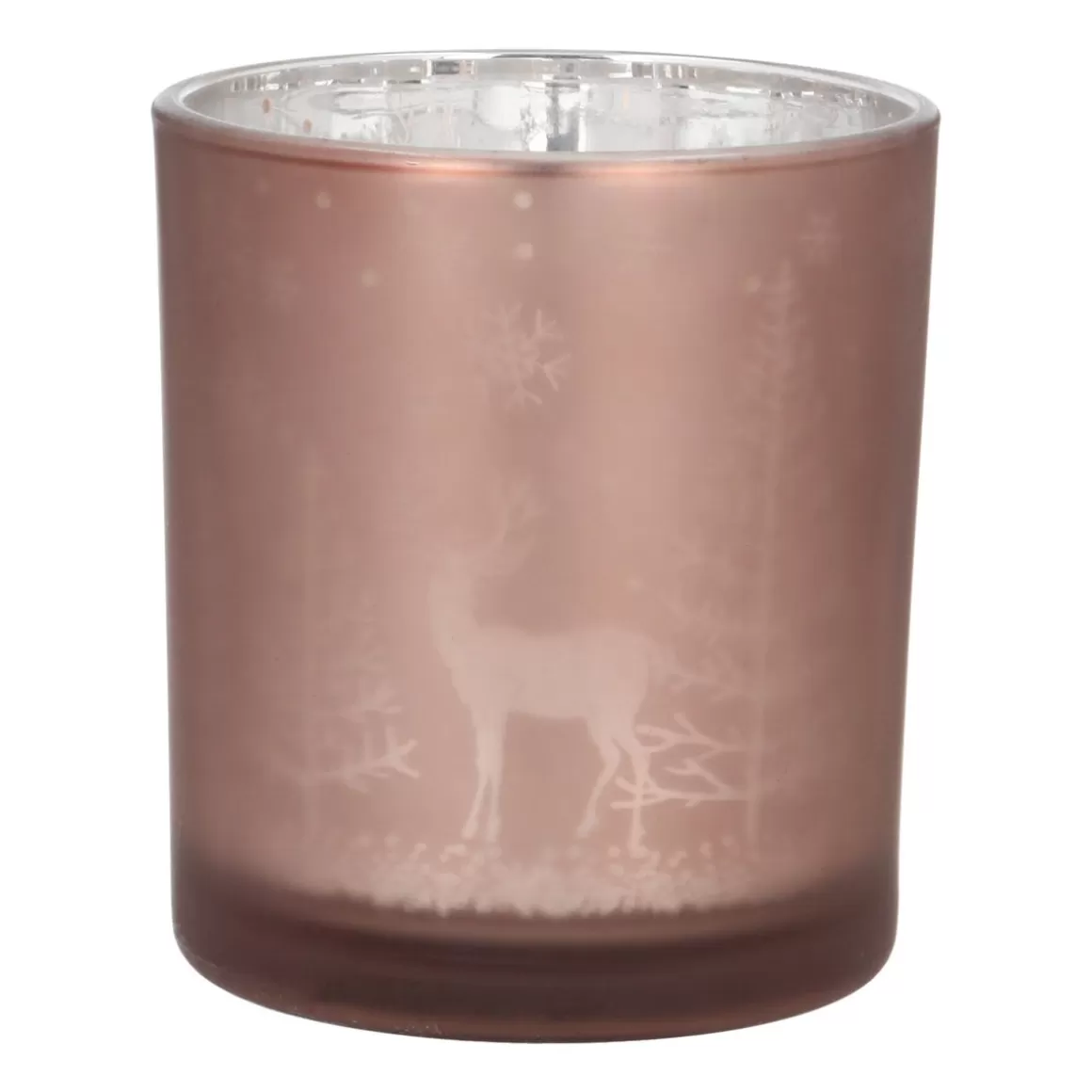 It's all about Christmas Candles | Christmas Figurines-Tealight Holder Reindeer | Glass | 8cm | Taupe