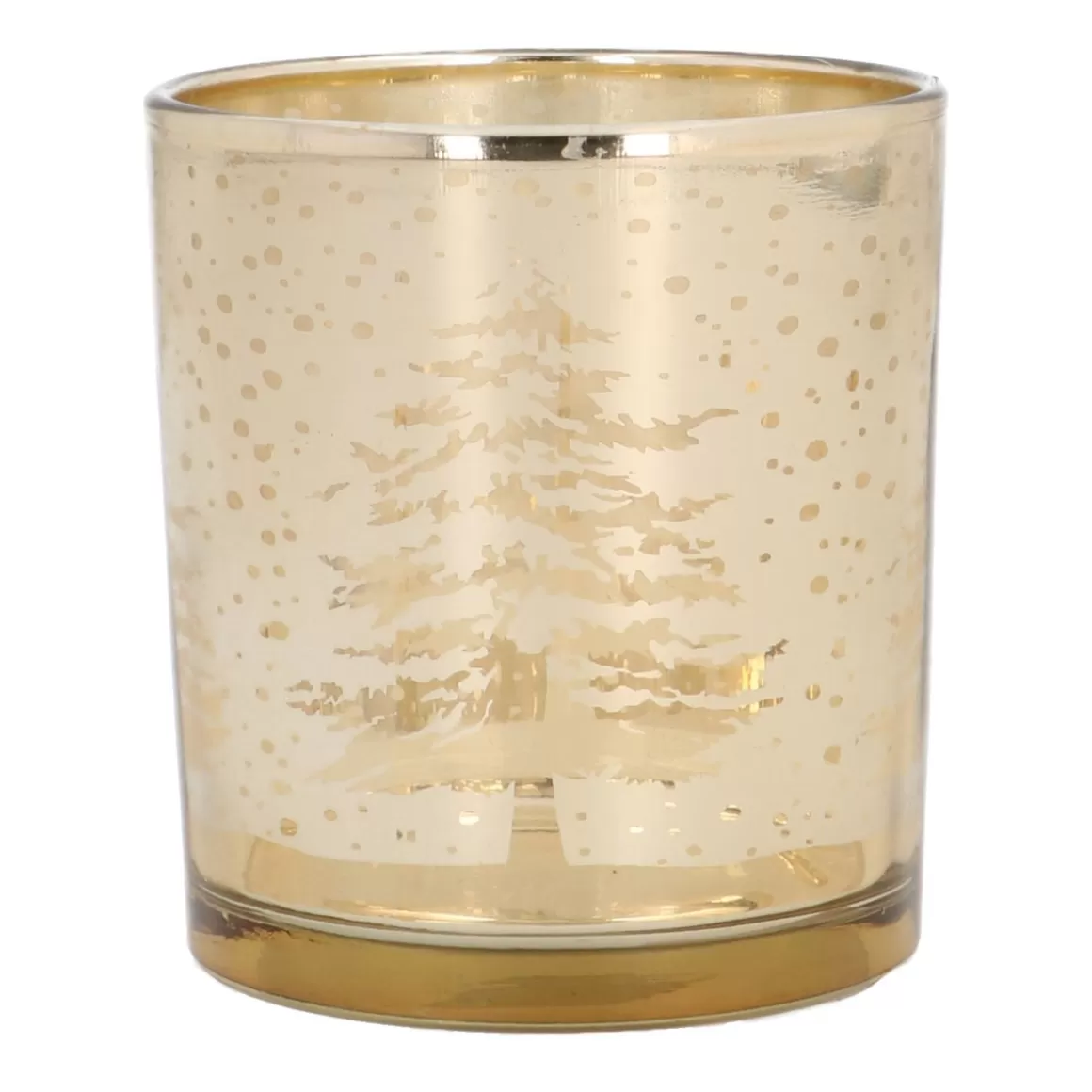 It's all about Christmas All Christmas Decorations | Candles-Tealight Holder Tree Design 8 Cm Gold