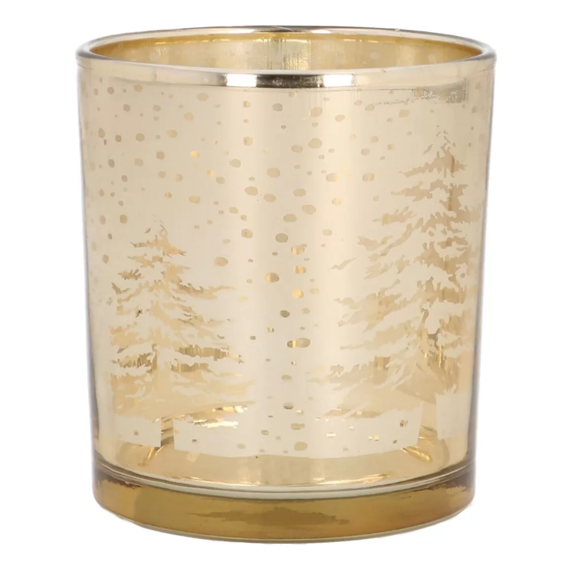 It's all about Christmas All Christmas Decorations | Candles-Tealight Holder Tree Design 8 Cm Gold