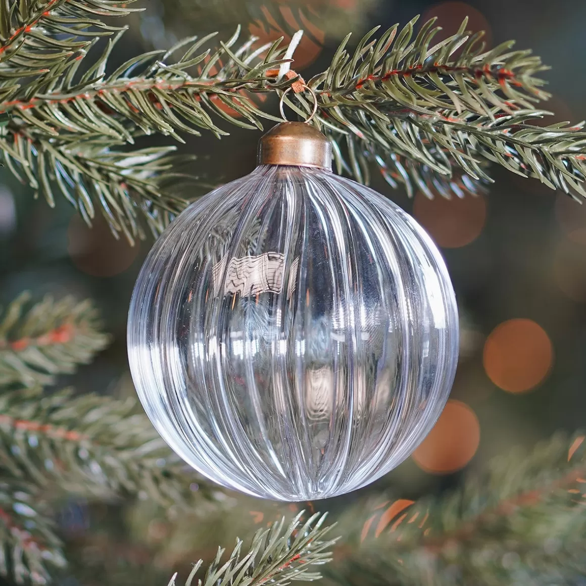 It's all about Christmas Glass Christmas Baubles-Transparent Christmas Bauble With Lines