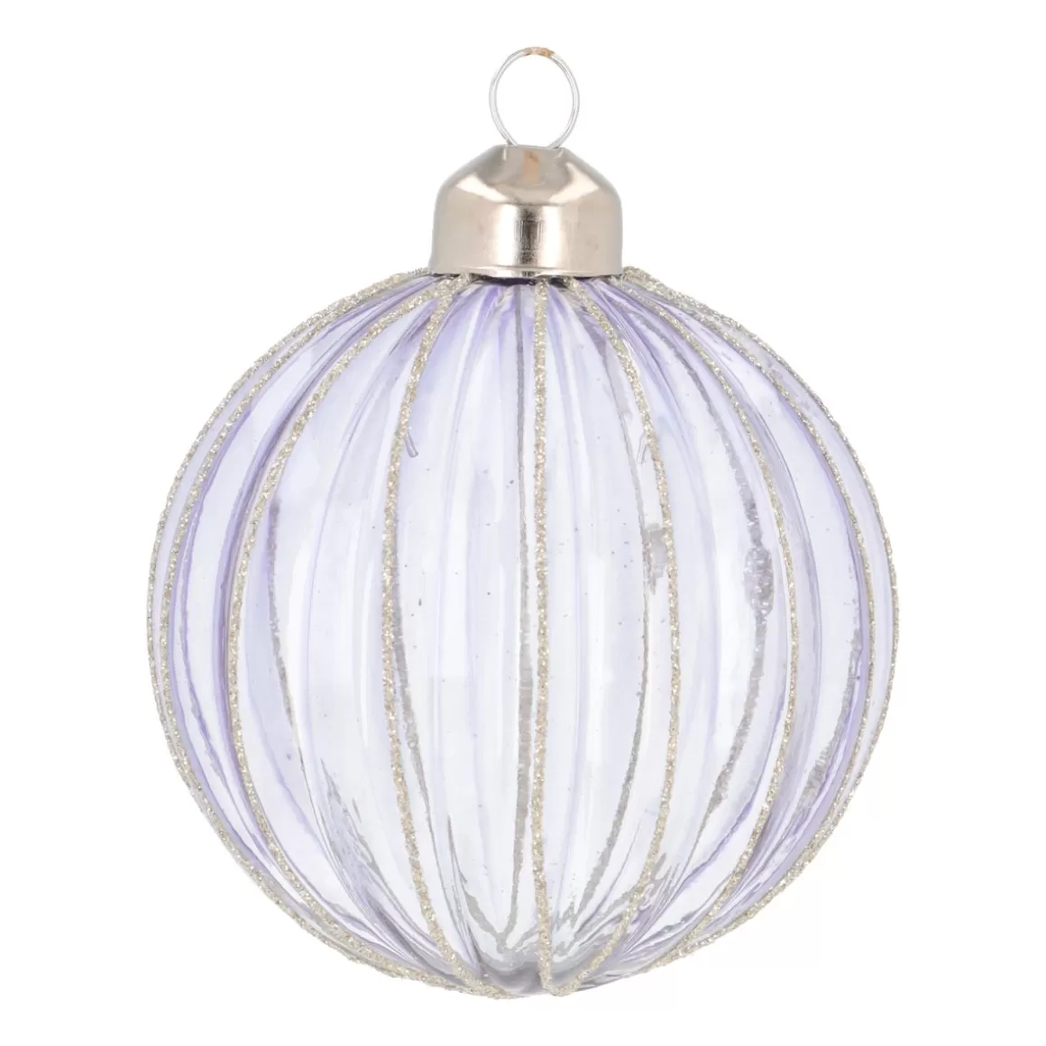 It's all about Christmas Christmastree Decorations Glass | Extraordinary Baubles-Transparent Lavender Christmas Bauble With Glitters