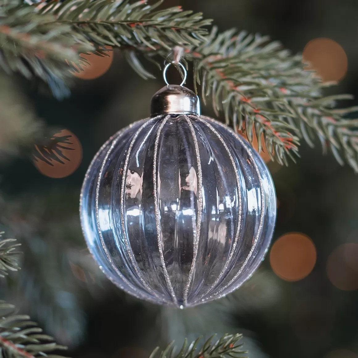 It's all about Christmas Christmastree Decorations Glass | Extraordinary Baubles-Transparent Lavender Christmas Bauble With Glitters