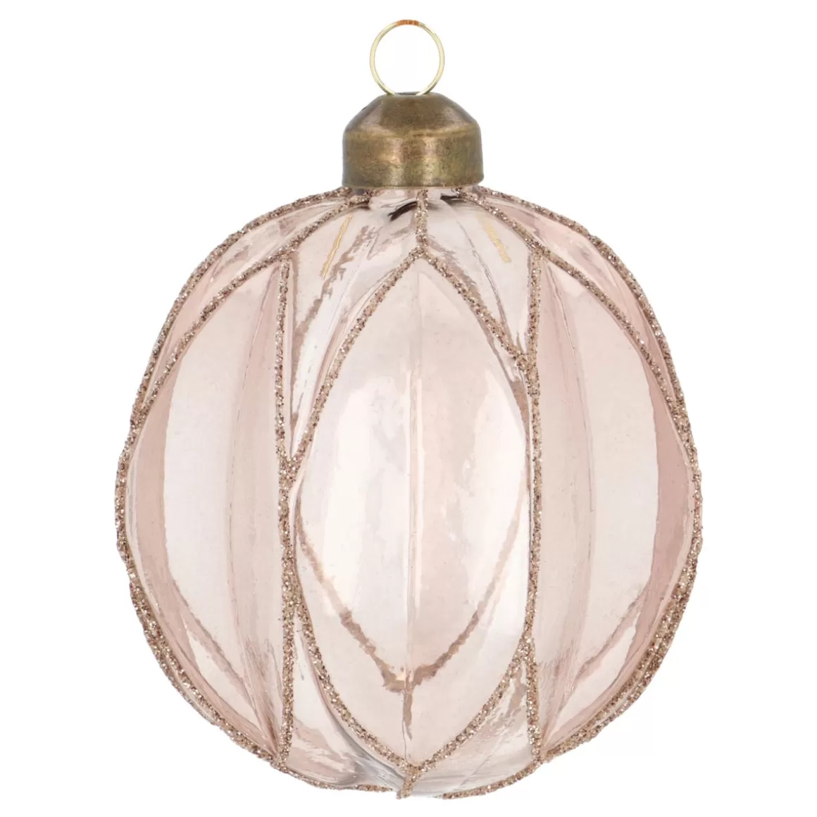 It's all about Christmas Christmas Baubles By Colour | Glass Christmas Baubles-Transparent Taupe Christmas Bauble With Glitters