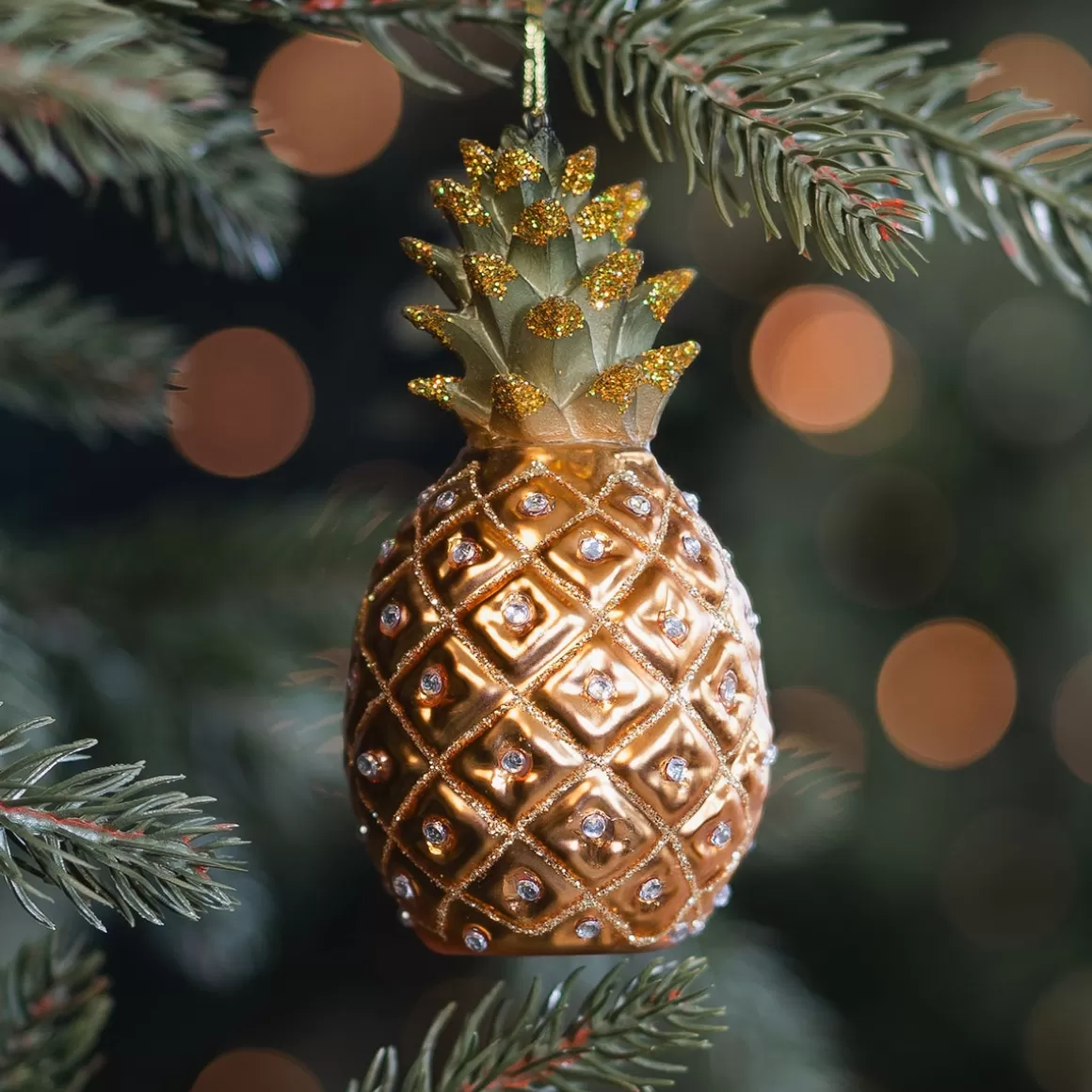 It's all about Christmas Christmas Ornaments-Tropical Pineapple Ornament With Luxurious Details