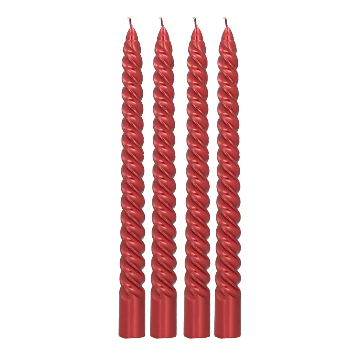 It's all about Christmas Home Accessories For Christmas | Candles-Twisted Red Dinner Candles (set Of 4)