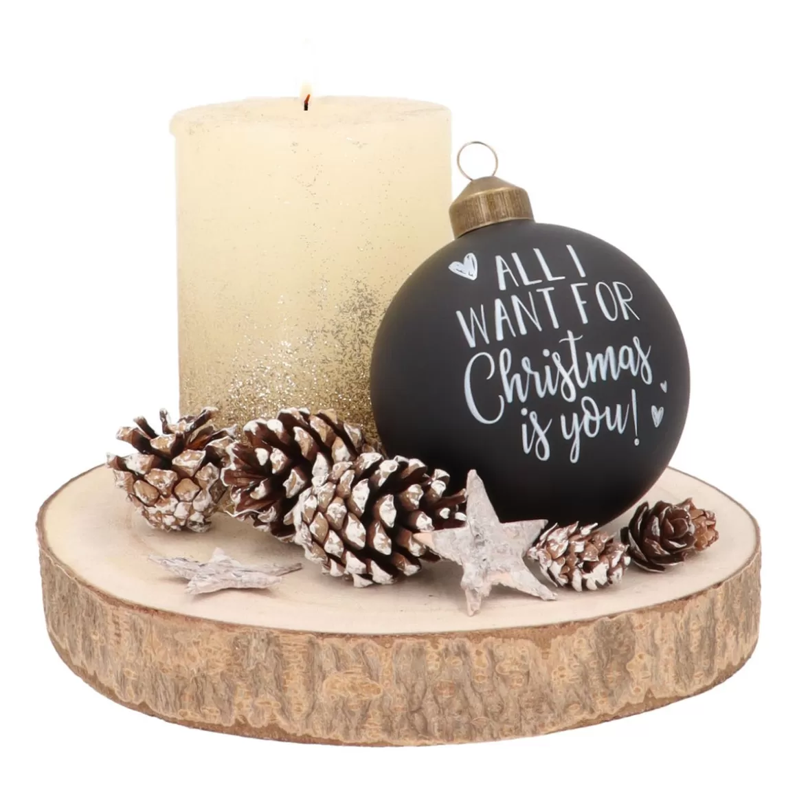 It's all about Christmas Funny Christmas Baubles | Christmas Baubles By Colour-Unique Glass Christmas Bauble "All I Want For Christmas" 8cm Black