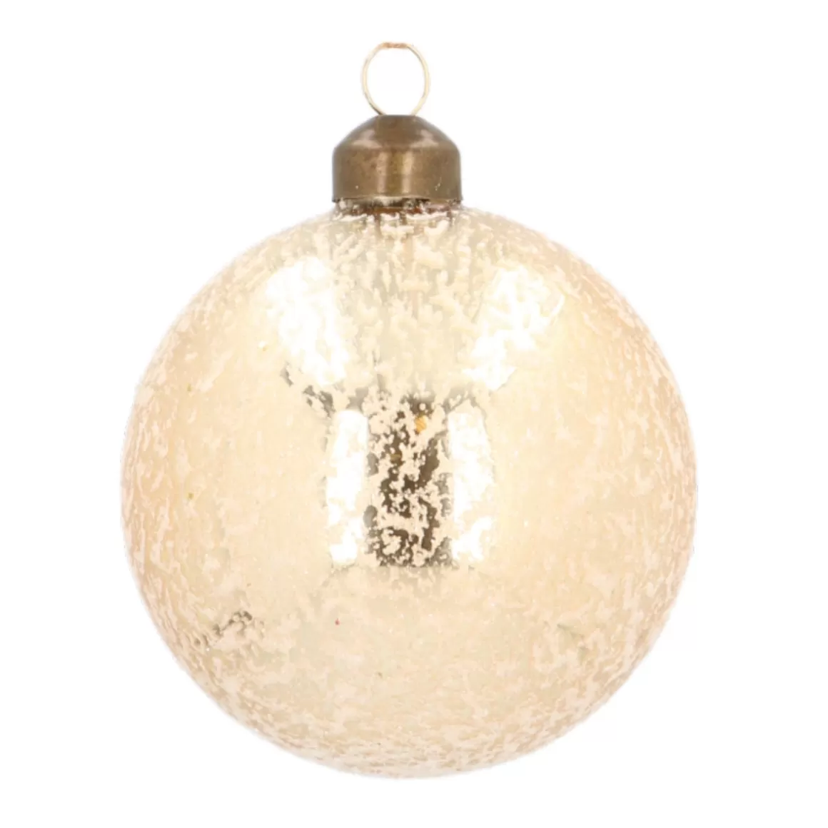 It's all about Christmas Luxury Christmas Baubles-Unique Glass Christmas Bauble Ice Droplets 8cm Light Gold