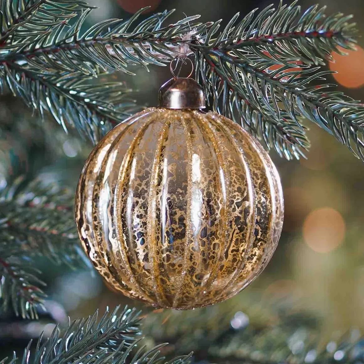 It's all about Christmas Christmas Baubles By Colour | Luxury Christmas Baubles-Unique Glass Christmas Bauble Lampion 8cm Light Gold