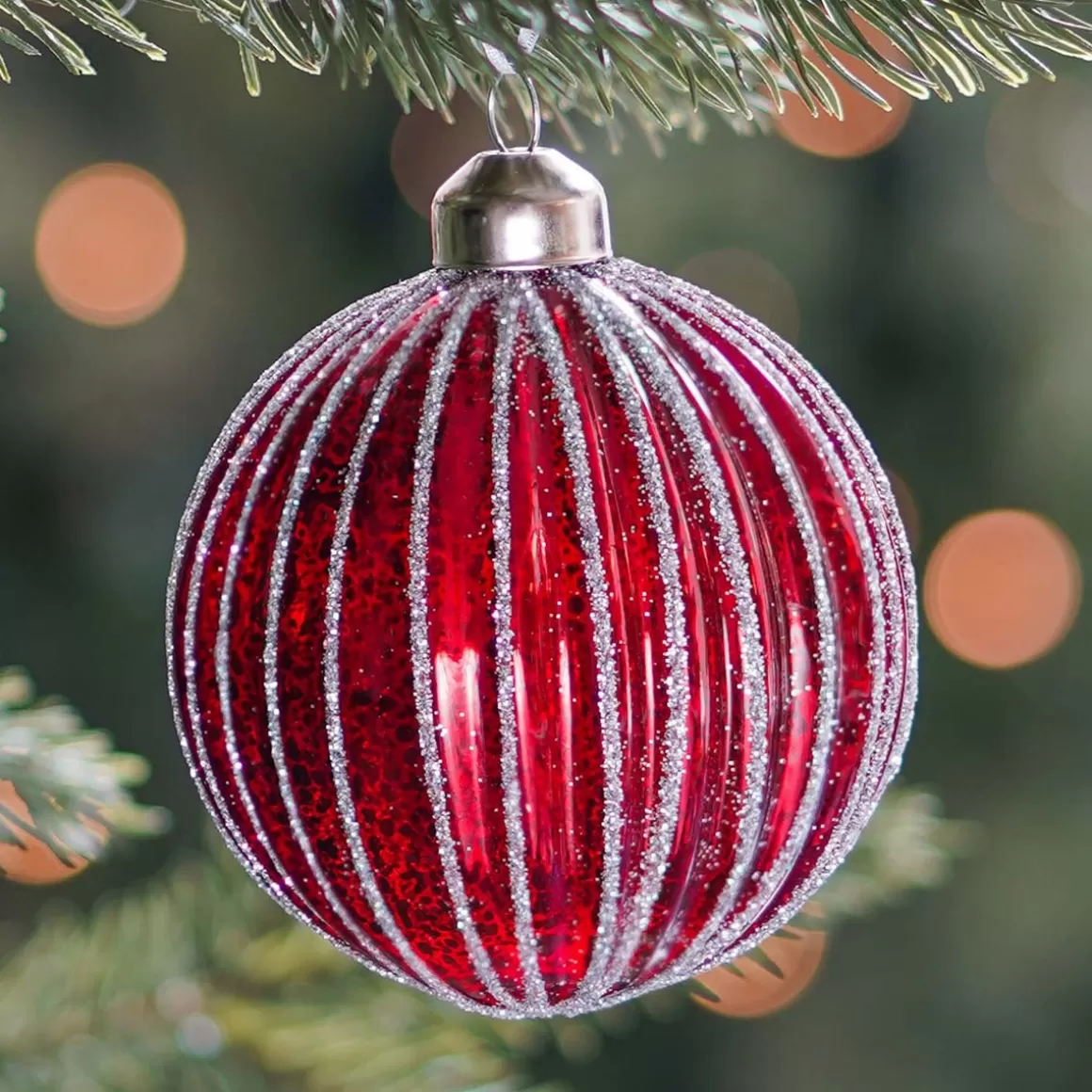 It's all about Christmas Christmas Baubles By Colour | Luxury Christmas Baubles-Unique Glass Christmas Bauble Lampion 8cm Red