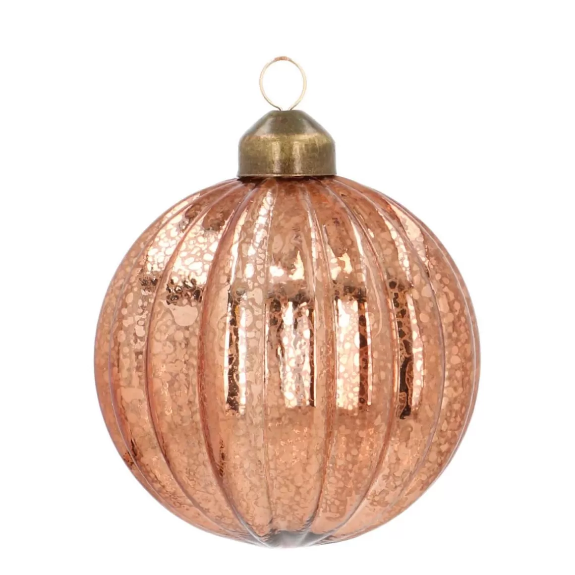 It's all about Christmas Christmas Baubles By Colour | Luxury Christmas Baubles-Unique Glass Christmas Bauble Lampion Craquelure 8cm Copper