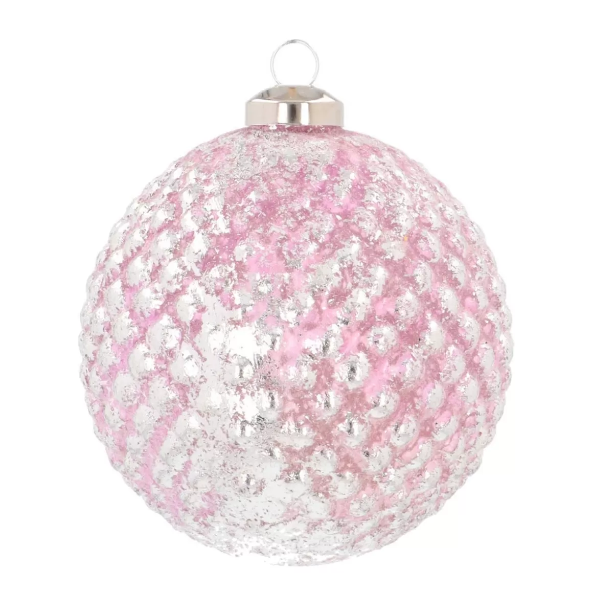 It's all about Christmas Christmastree Decorations Glass | Extraordinary Baubles-Unique Glass Christmas Bauble With Relief 10 Cm Pink