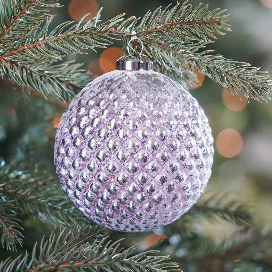 It's all about Christmas Christmastree Decorations Glass | Extraordinary Baubles-Unique Glass Christmas Bauble With Relief 10 Cm Pink