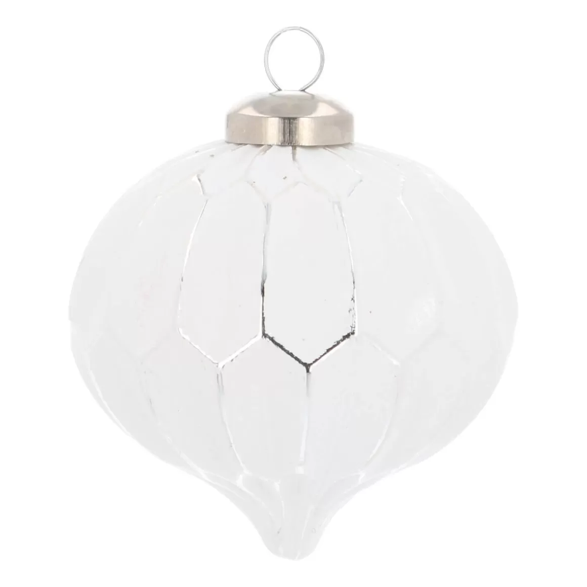 It's all about Christmas Christmastree Decorations Glass-Unique Glass Onion Geometric 8 Cm White