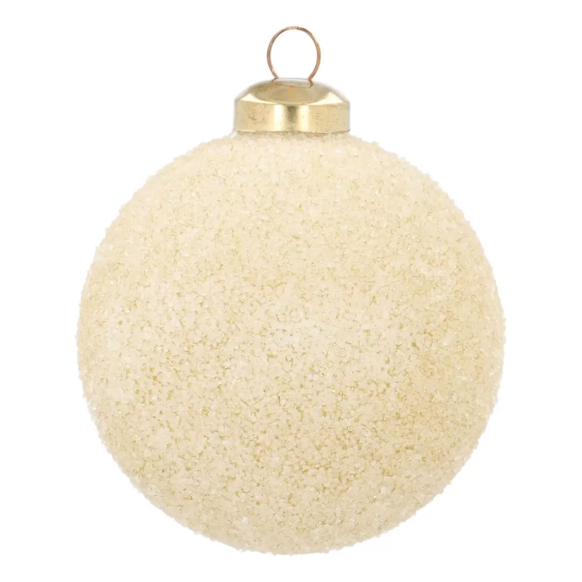 It's all about Christmas Christmas Baubles By Colour-Unqiue Glass Christmas Bauble Snowball 8cm Champagne