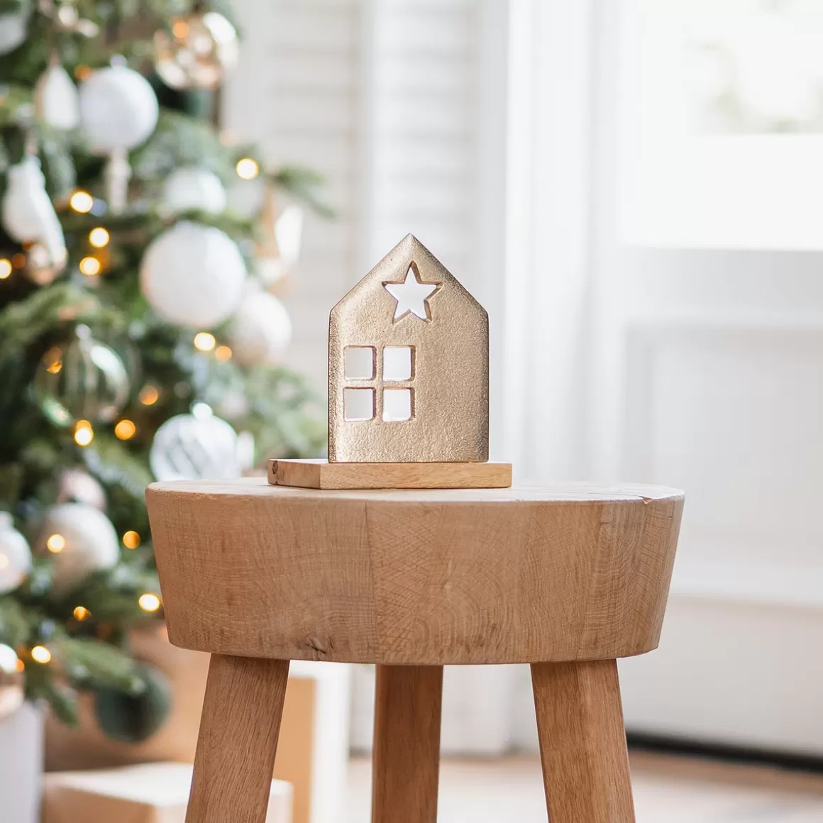 It's all about Christmas Home Accessories For Christmas | Candles-Warm Gold House With Tealight Holder