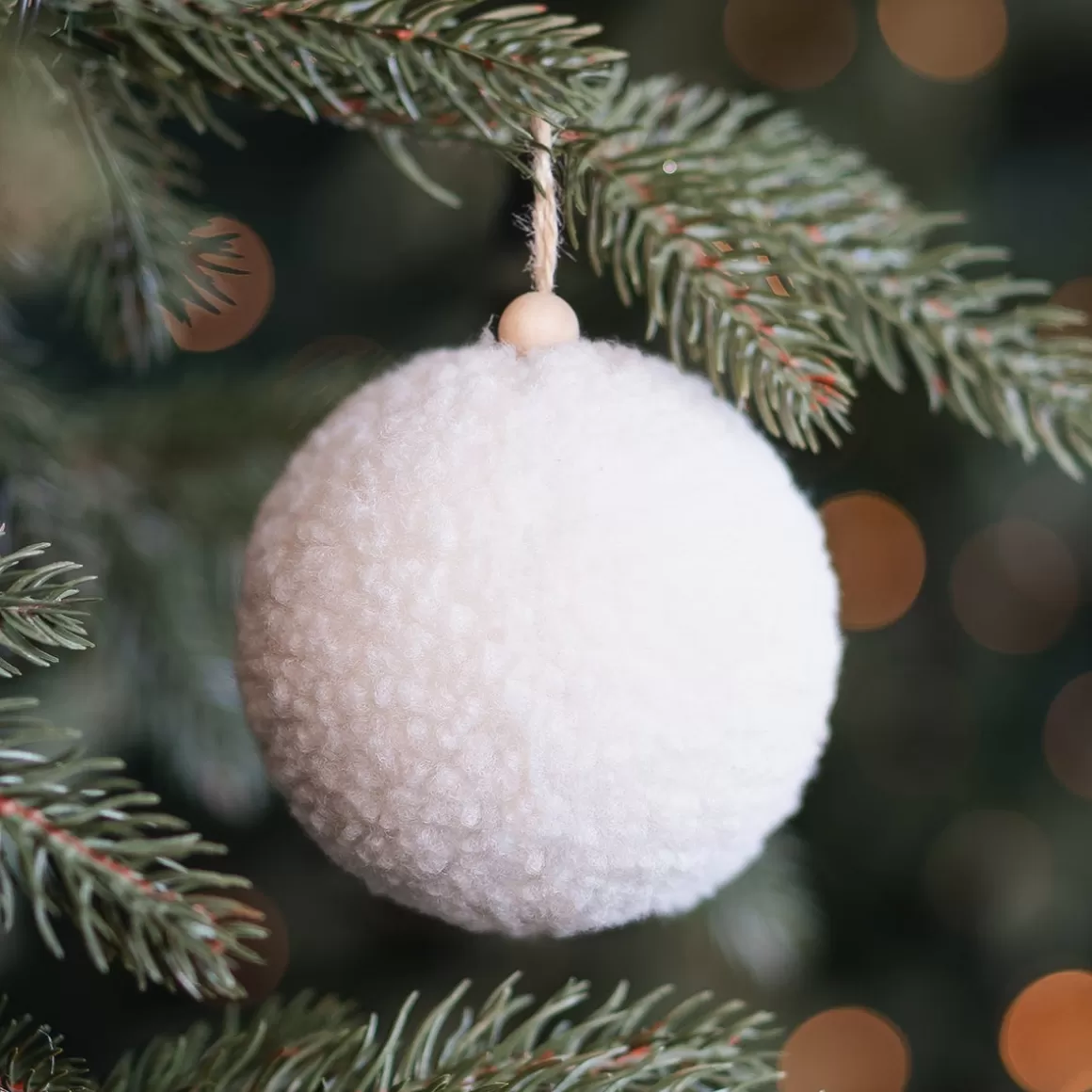 It's all about Christmas Christmas Ornaments | Christmas Baubles By Colour-Warm White Teddy Christmas Bauble