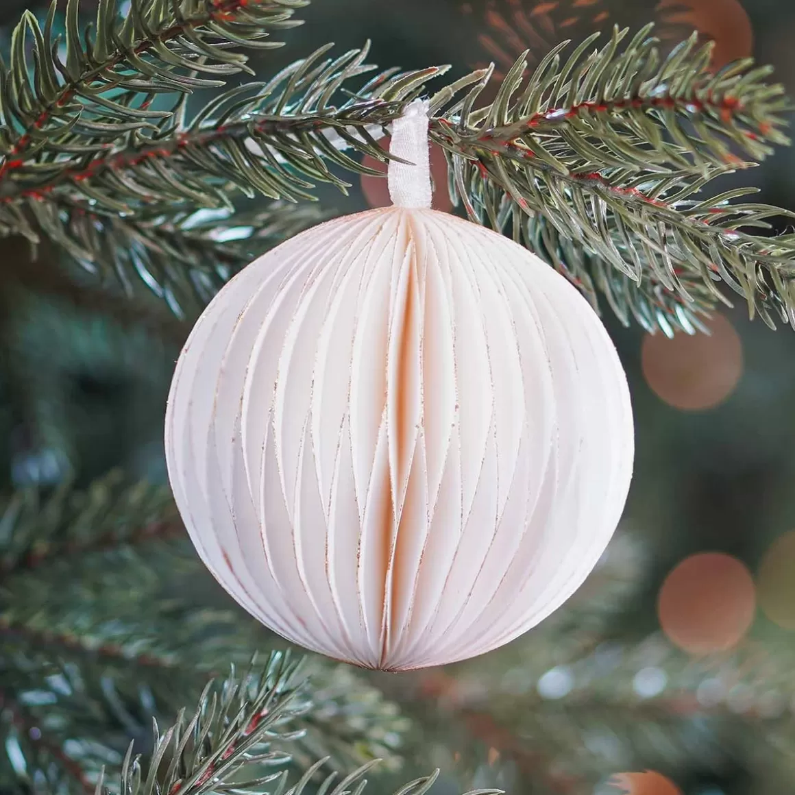 It's all about Christmas Paper Christmas Baubles | Christmas Baubles By Colour-White Paper Christmas Bauble 8 Cm