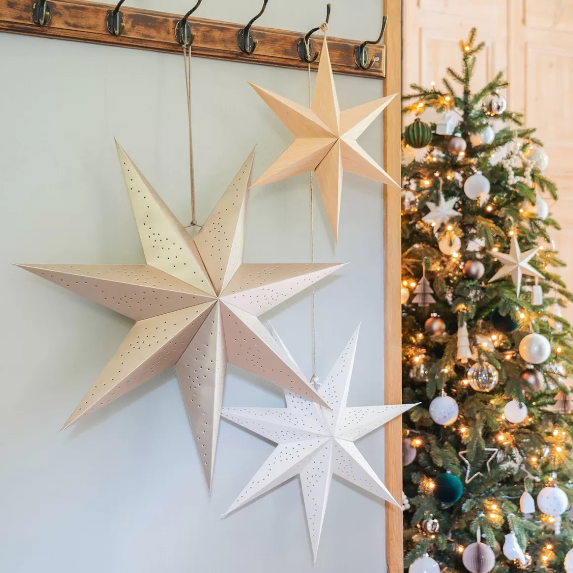 It's all about Christmas Paper Star Decorations-White Paper Decoration Star 45 Cm