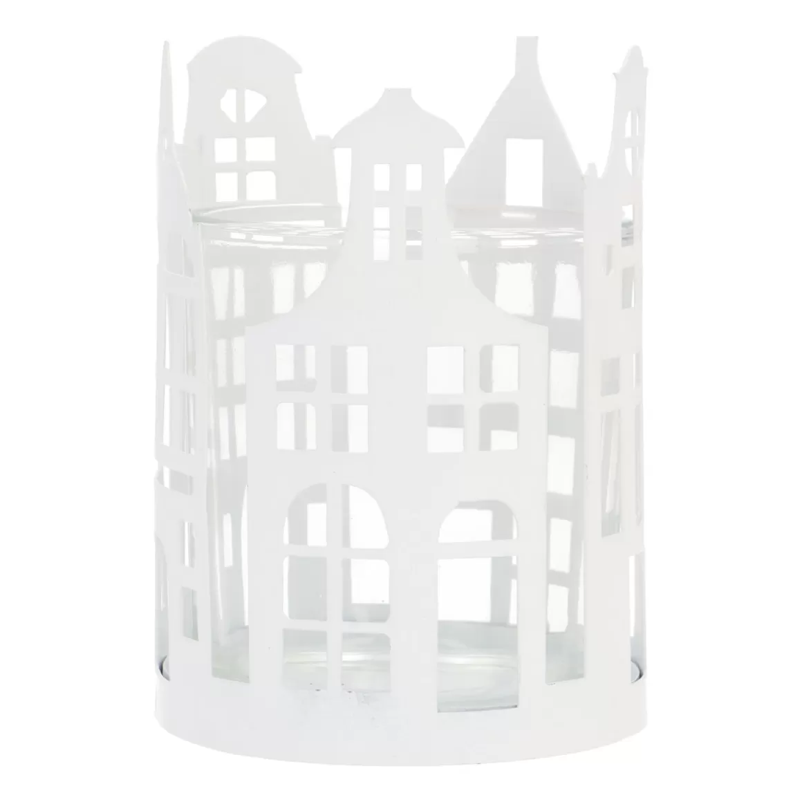 It's all about Christmas Home Accessories For Christmas | Candles-White Tealight Holder With Canal Houses