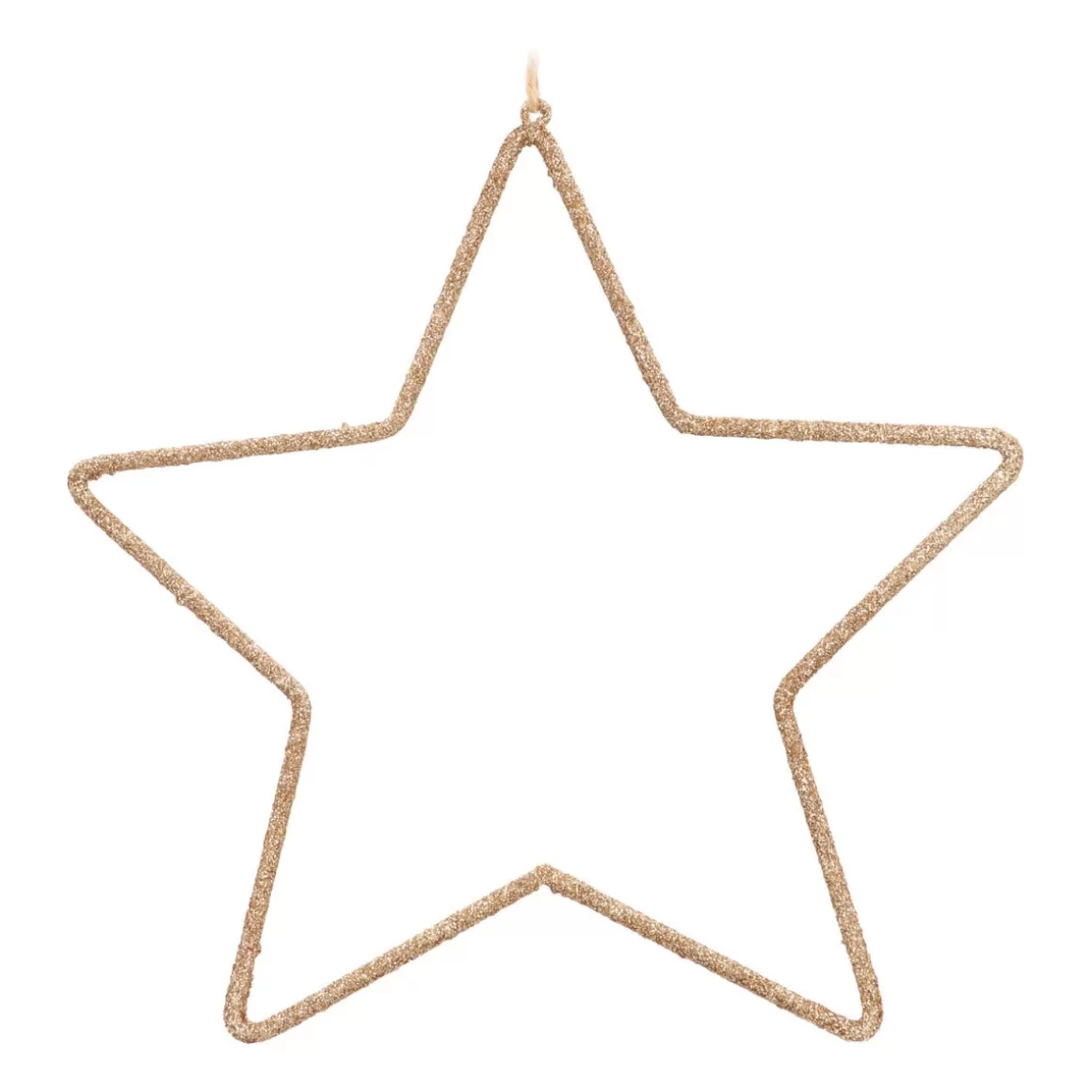 It's all about Christmas Christmas Ornaments-Wooden Glitter Star Ornament | Champagne | 24 Cm