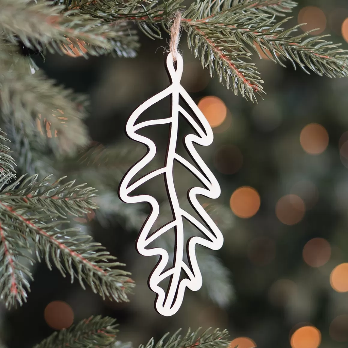 It's all about Christmas Christmas Ornaments-Wooden Leaf Ornament | Natural | 15 Cm