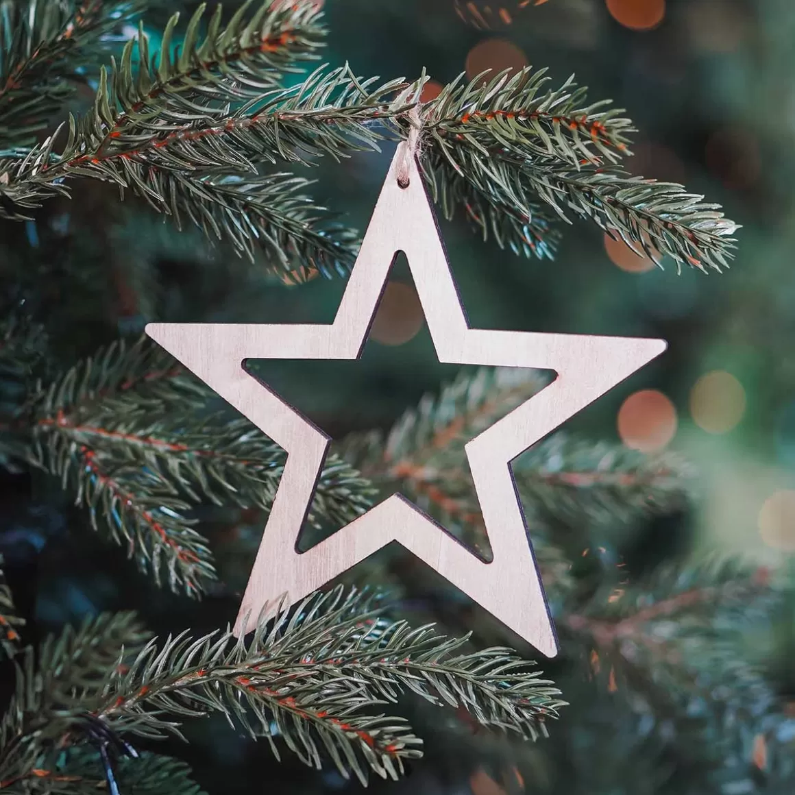 It's all about Christmas Christmas Ornaments-Wooden Star Ornament | Natural | 15 Cm