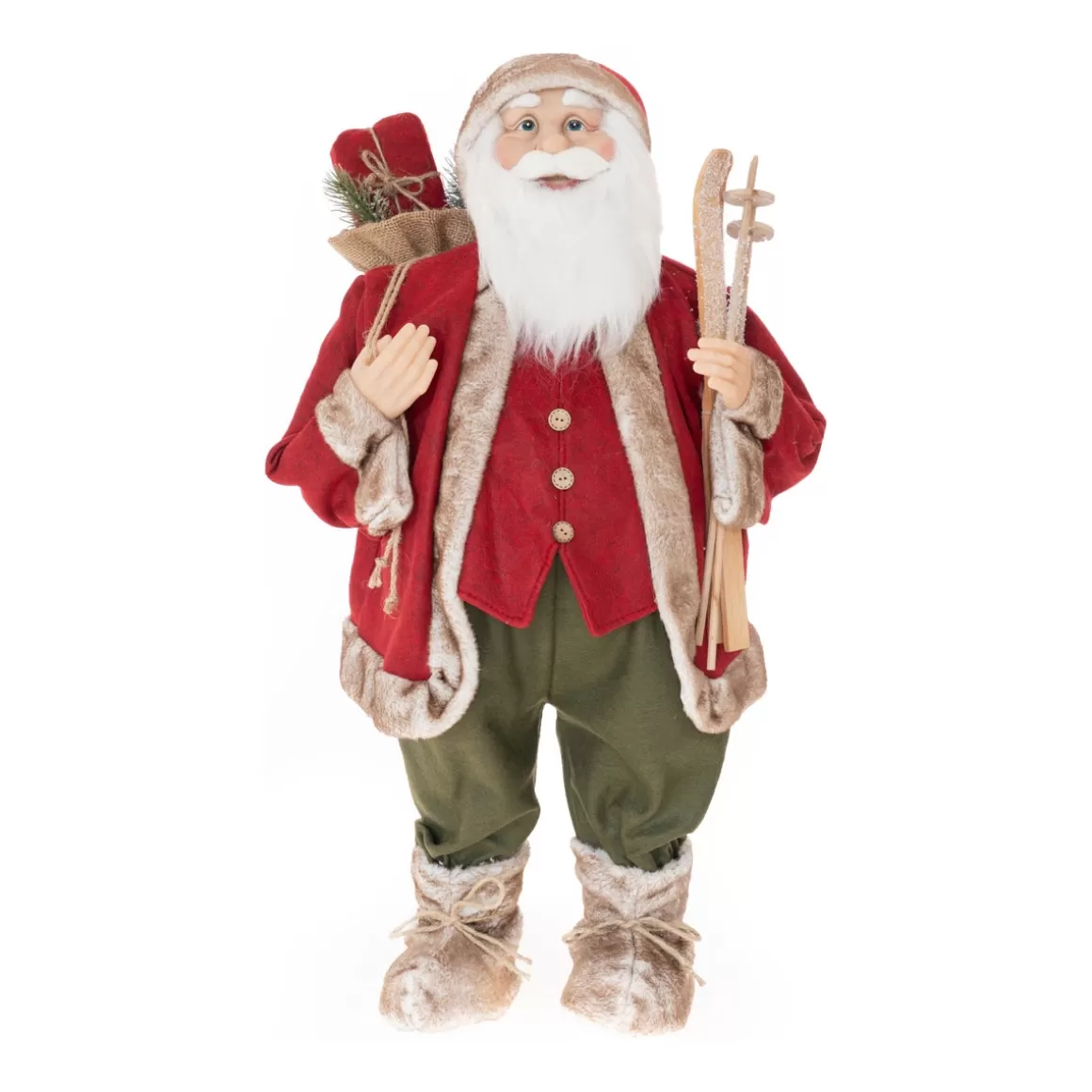 It's all about Christmas Christmas Figurines-XL Standing Santa Claus | Bordeaux-green | 80cm/31in | Cloth