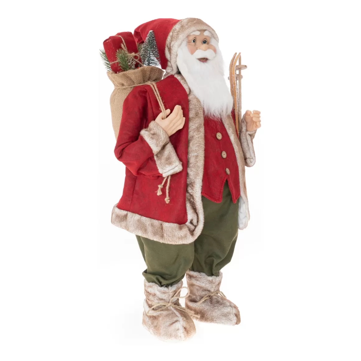 It's all about Christmas Christmas Figurines-XL Standing Santa Claus | Bordeaux-green | 80cm/31in | Cloth